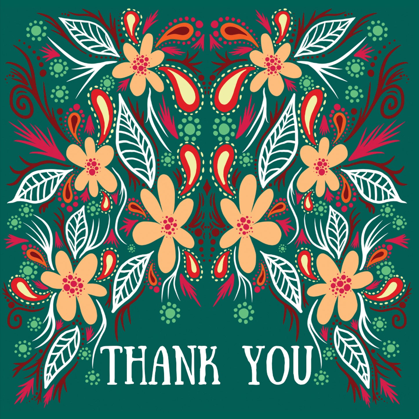 Green With Thanks Card-Blank - marjorieblume