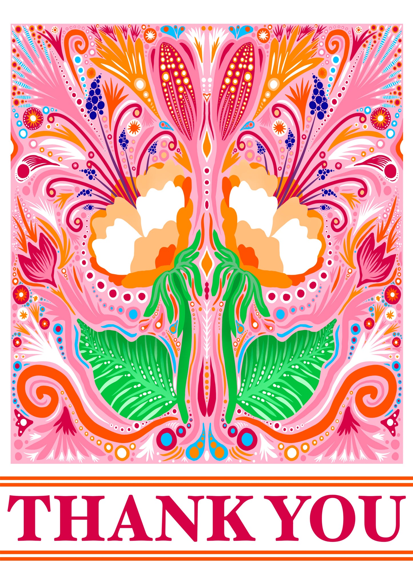 Spring Flora Thanks Card-Blank - marjorieblume