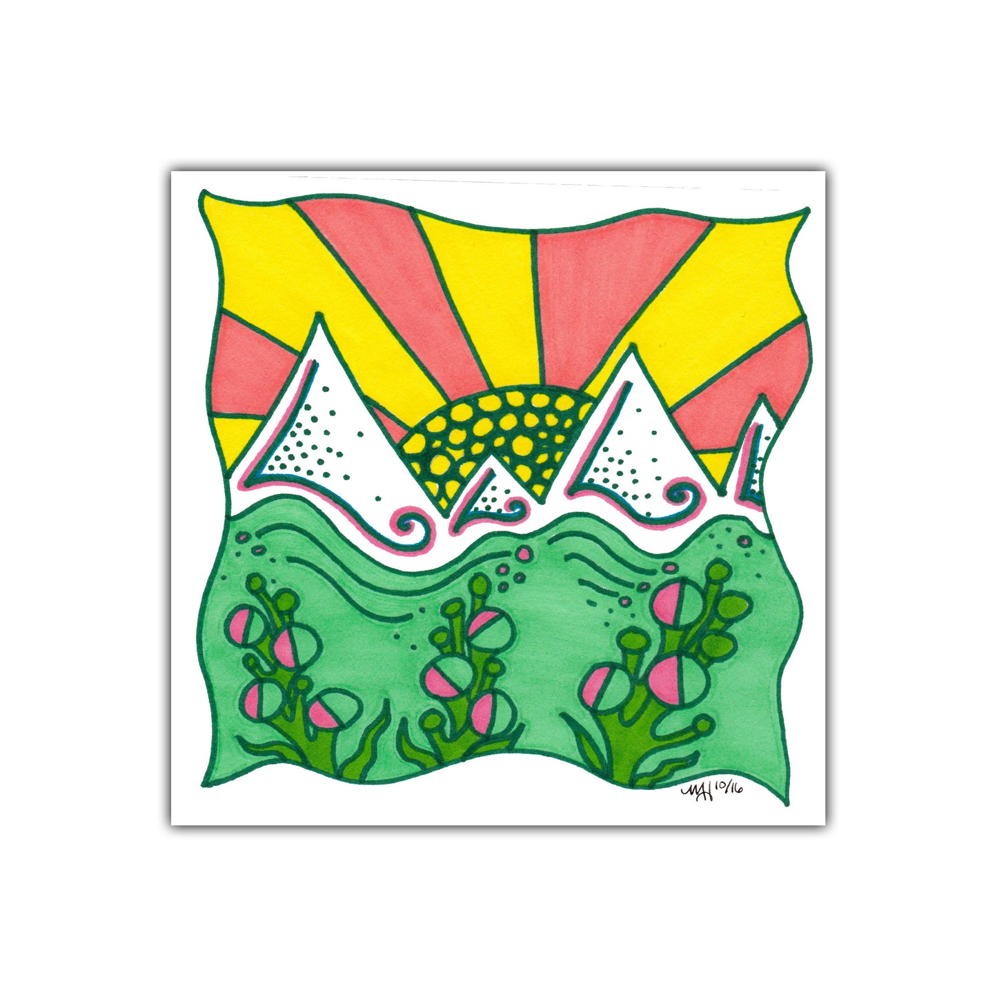 Frosty Mountains-Blank Greeting Card - marjorieblume