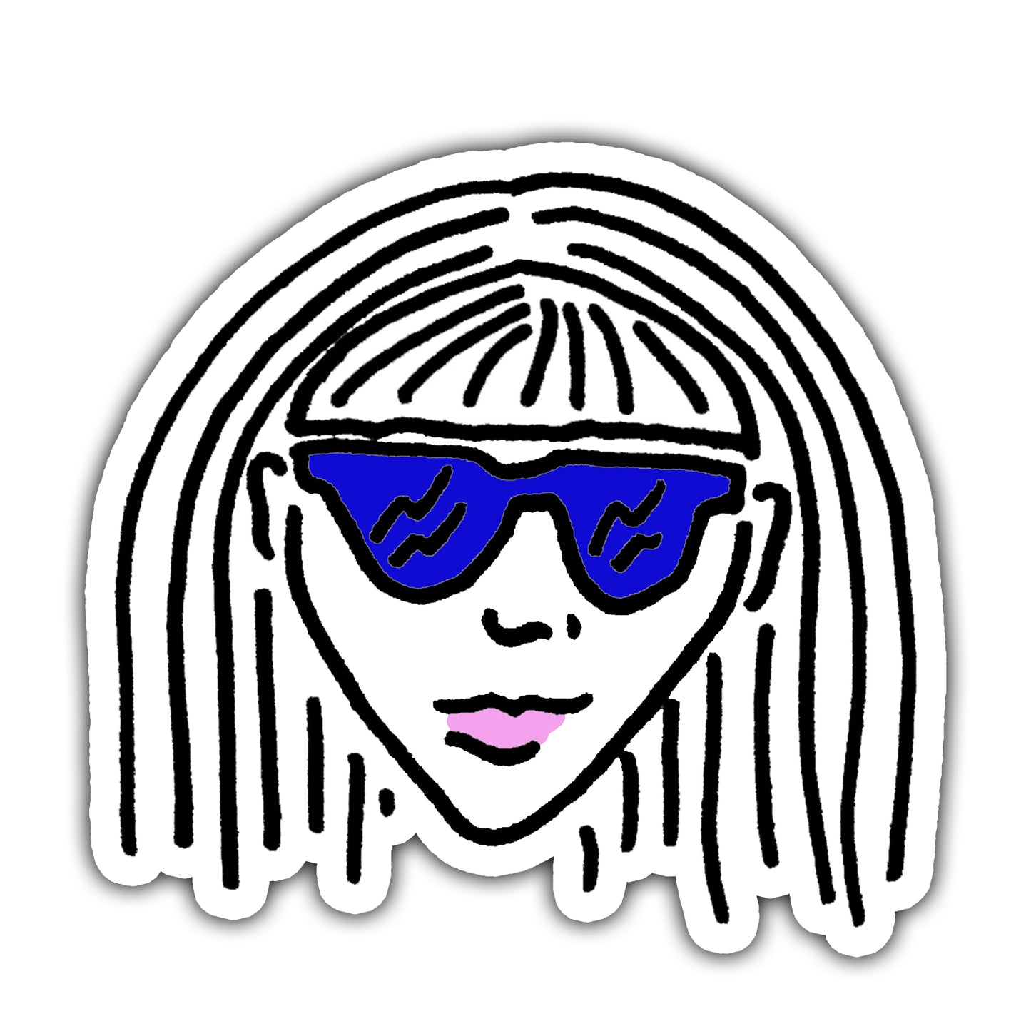 Girl With Shades Die Cut Sticker - marjorieblume