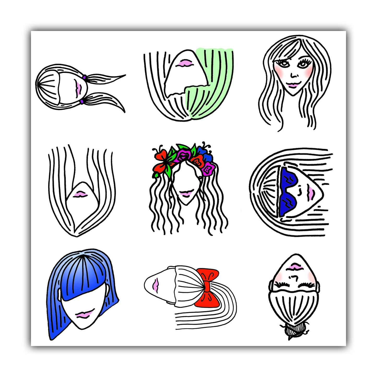 Girls-Blank Greeting Card - marjorieblume
