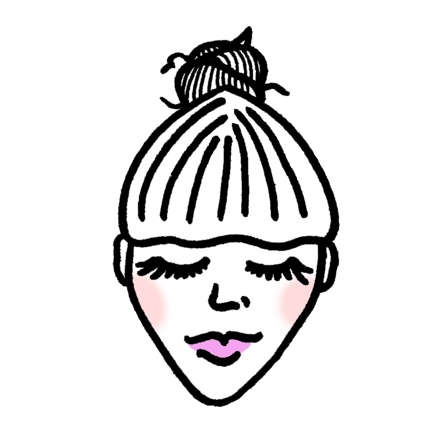 Girl With a Bun Greeting Card - marjorieblume