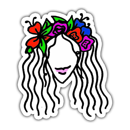 Girl With a Crown Die Cut Sticker - marjorieblume