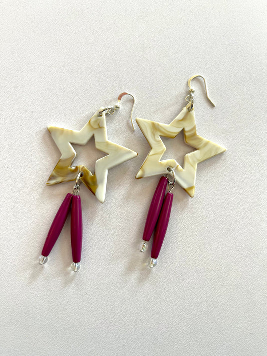 Marbled Star Earrings - marjorieblume
