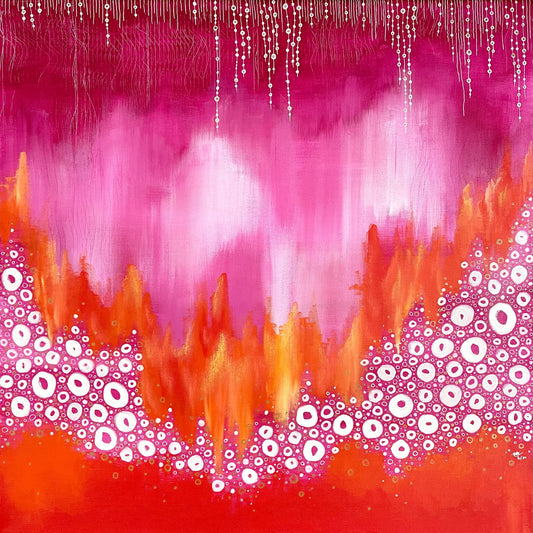 Heartbeat Fire-Original Painting on Canvas