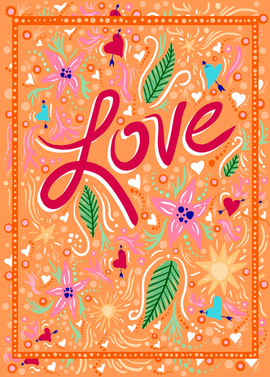 Flora Love Card-Blank - marjorieblume