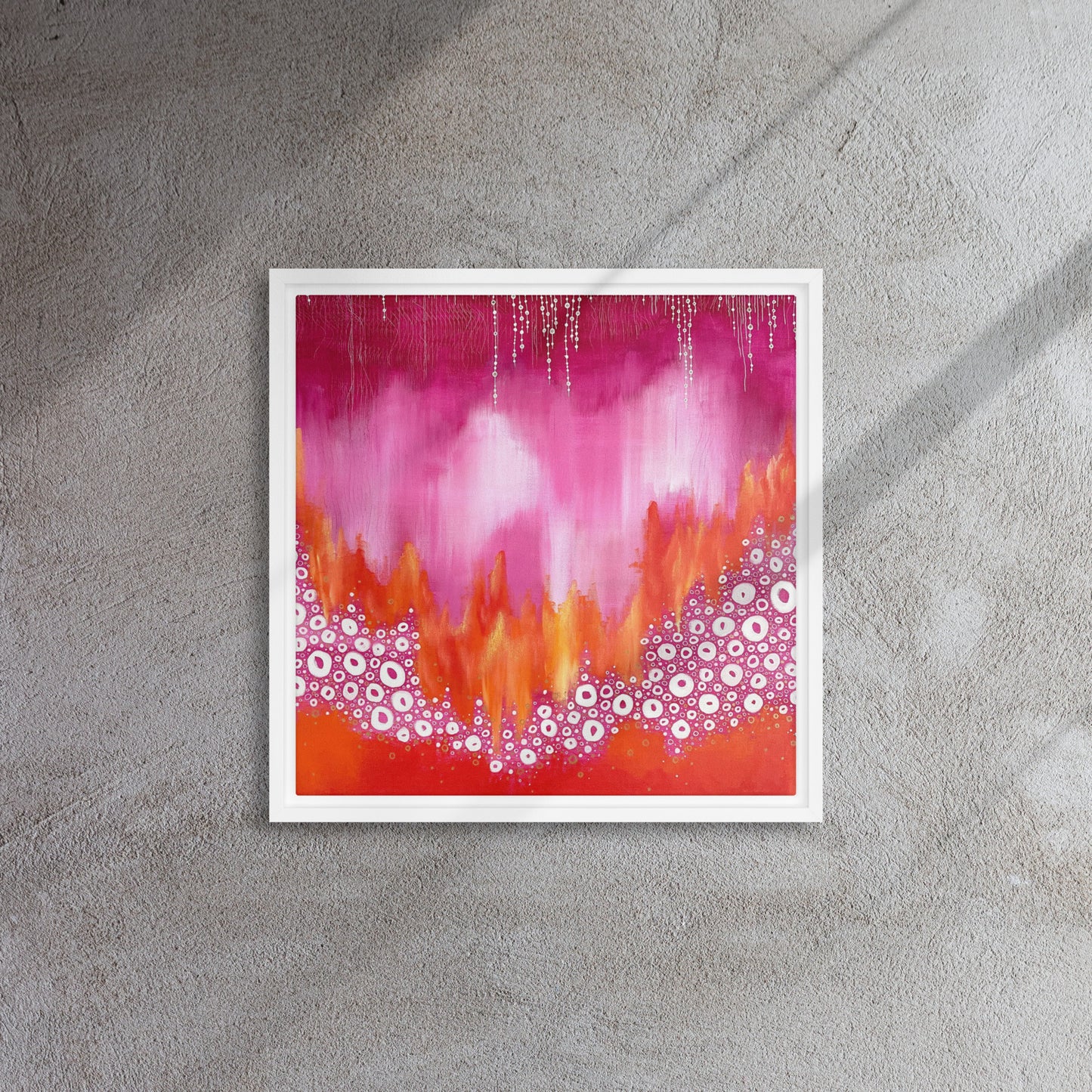 Heartbeat Fire Framed Canvas Print