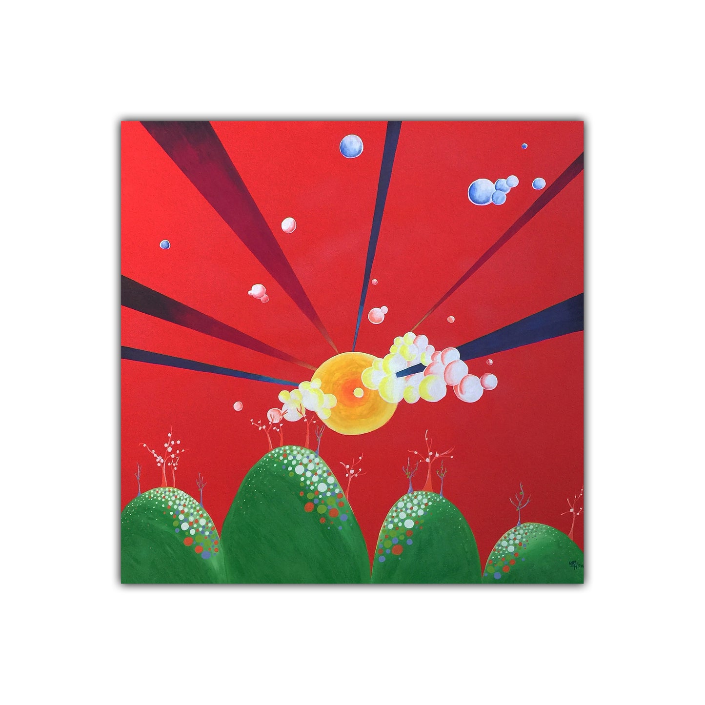 Bubble Knoll-Blank Greeting Card - marjorieblume