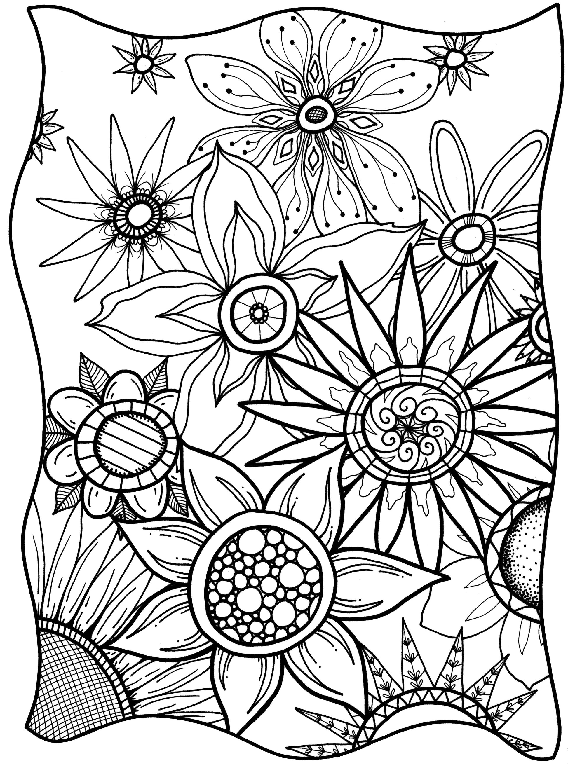 Flowers & Sunshine-A Coloring Book - marjorieblume