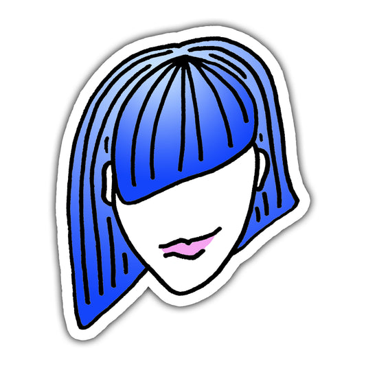 Girl With Blue Hair Die Cut Sticker - marjorieblume