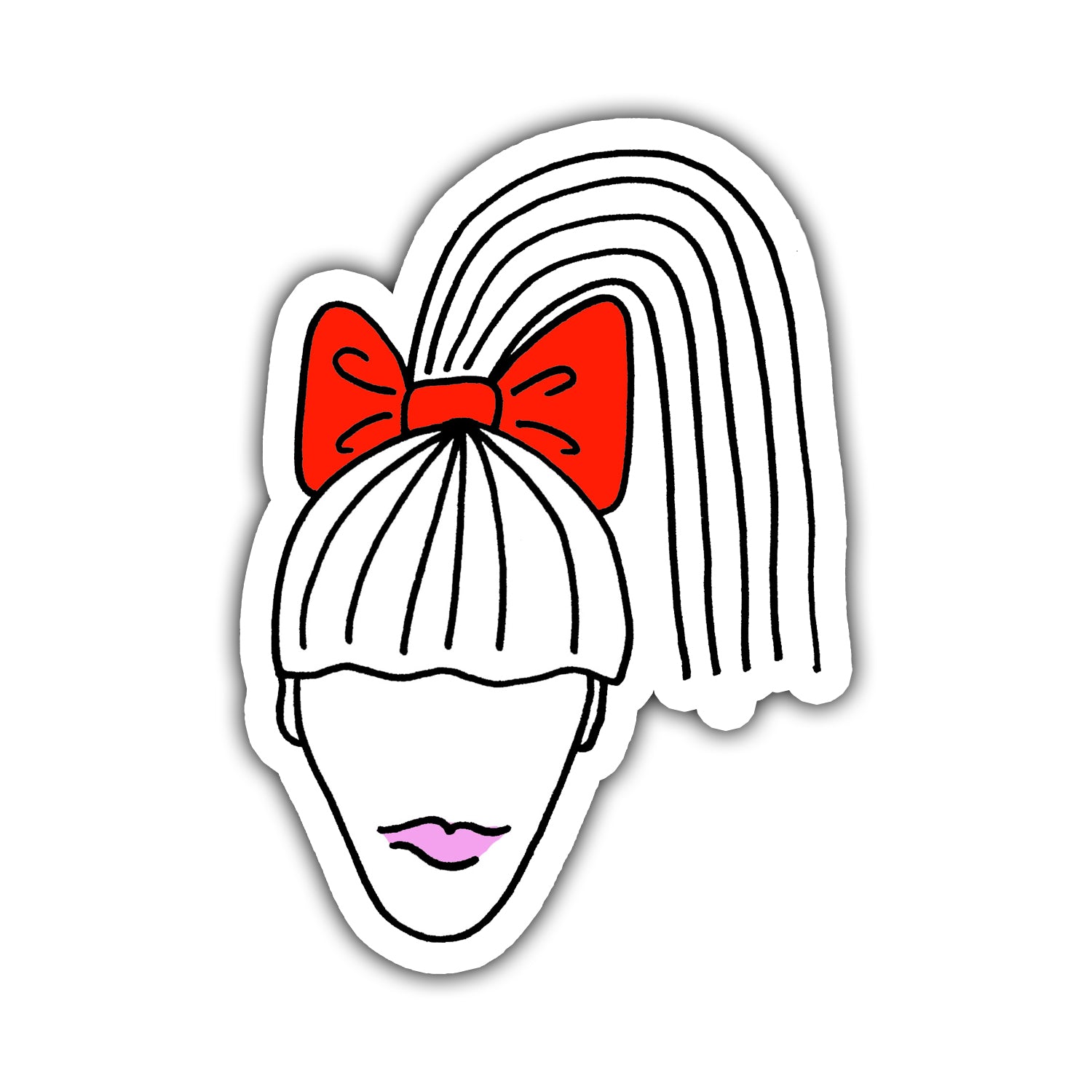Girl With a Bow Die Cut Sticker - marjorieblume